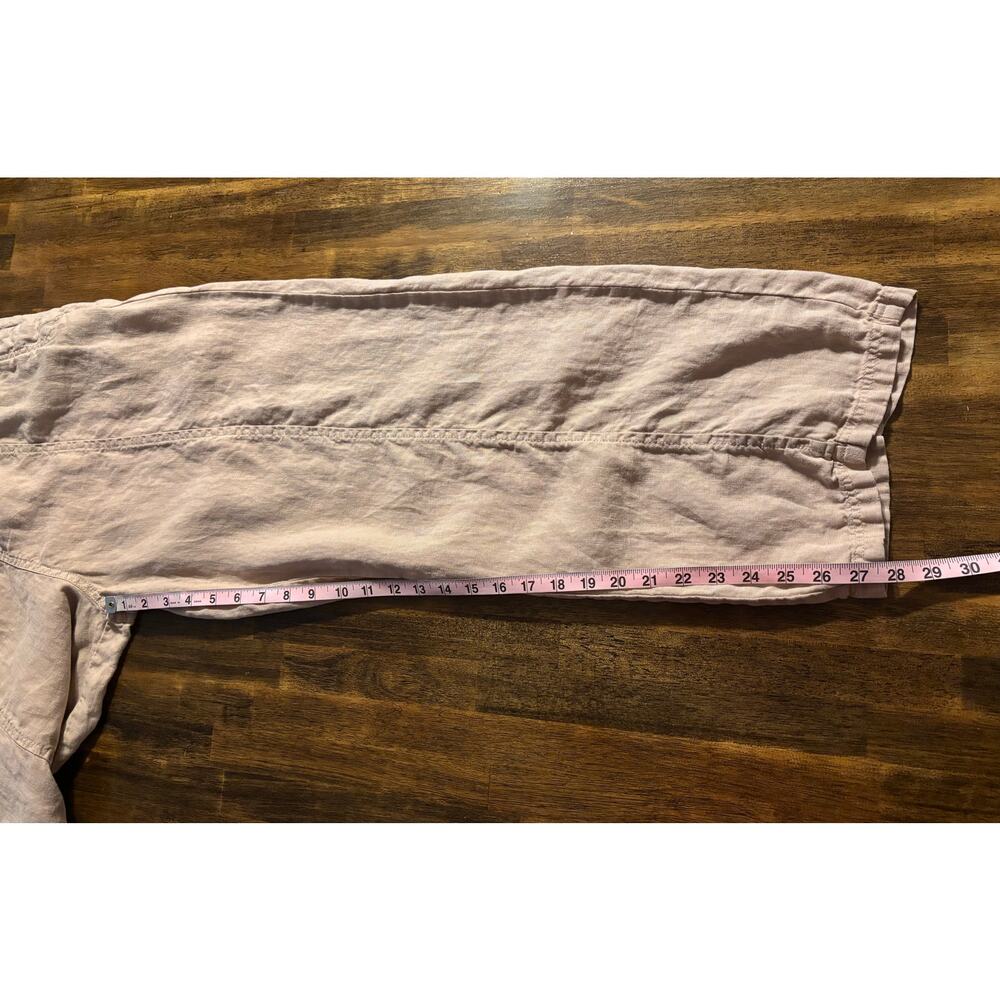 Wrap London Women’s 12 Pants Wide Leg 100% Linen Pull On High Rise Straight - Picture 10 of 11